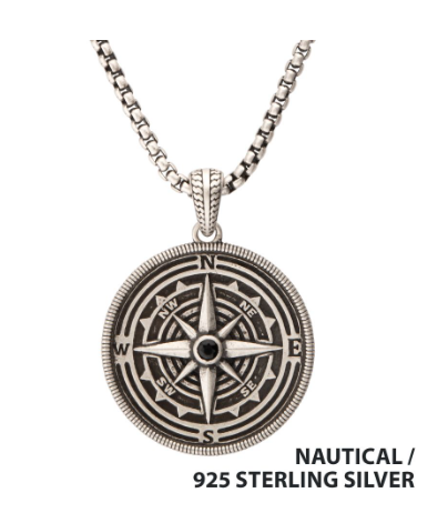 Sterling Silver Magellan Compass Pendant