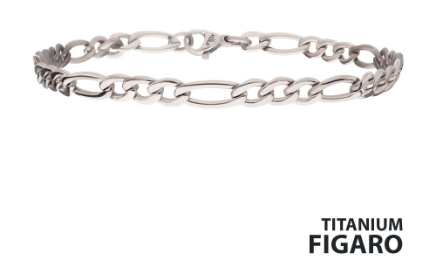 Titanium Figaro Chain Bracelet