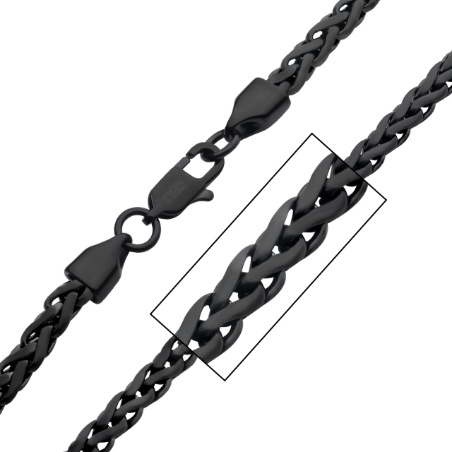 Matte Black Stainless Spiga Chain