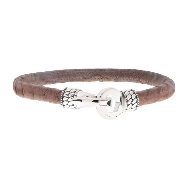 Brown Soft Python Snake Leather Bracelet