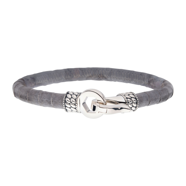 Gray Soft Python Snake Leather Bracelet