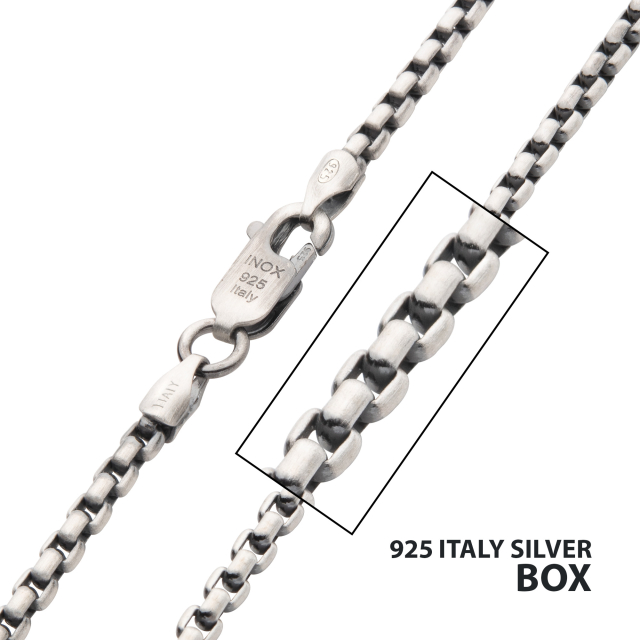 Italy Silver Black Box Chain