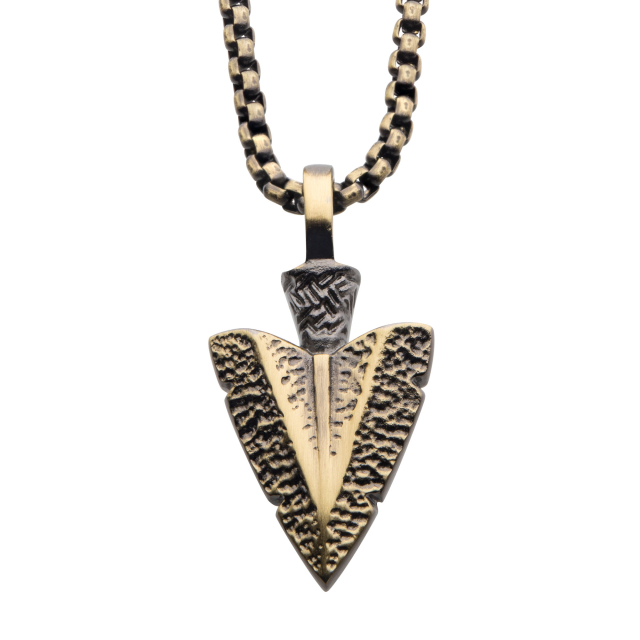 Antiqued Gold Arrowhead Pendant