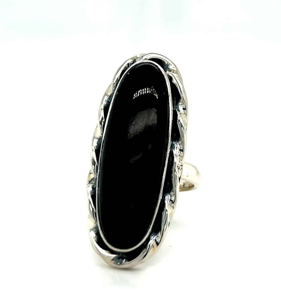 SS Black Onyx Ring
