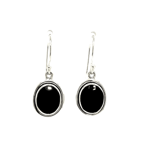 SS BLK ONYX DANGLE EARRING