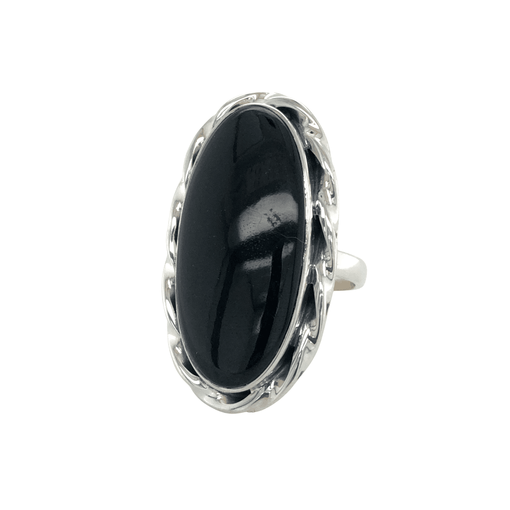 SS Black Onyx Ring