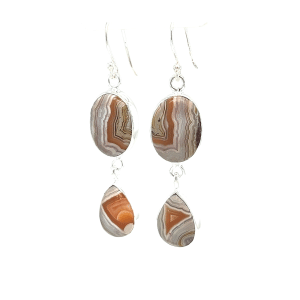 SS CRAZY LACE AGATE EARRINGS