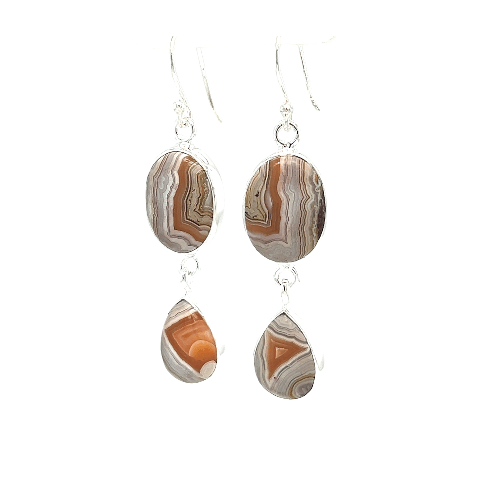 SS Crazy Lace Agate Earrings