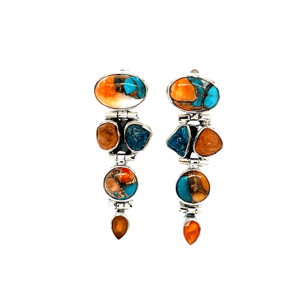SS Spiney Oyster, Finta Garnet, Carnelian Earrings