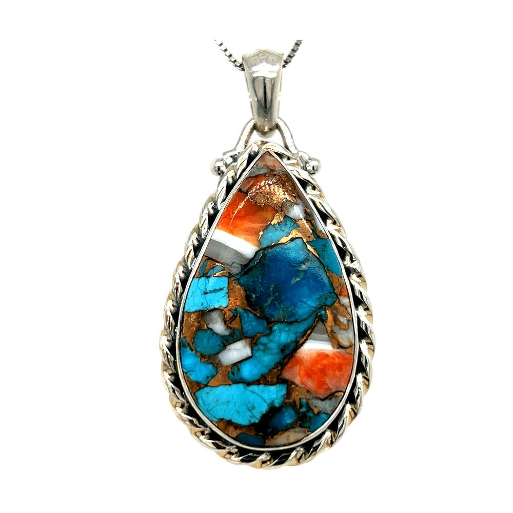 SS Turquoise Spiney Oyster Pendant