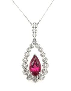 KW DARK PINK TOURM DIA TEARDROP PDT