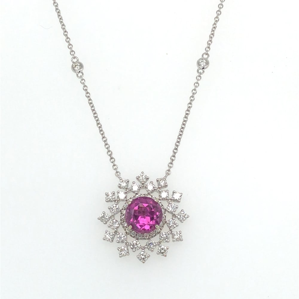 14KW Starburst Garnet Necklace