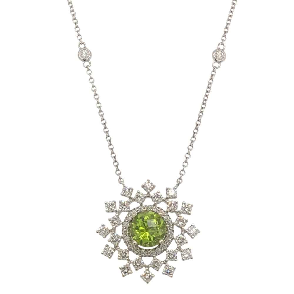 14KW Starburst Peridot Necklace