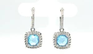 KW TOPAZ HALO DANGLES