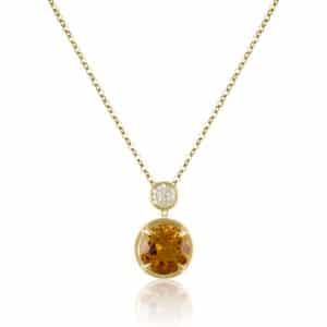 KY CITRINE CLUSTER DIA NECK