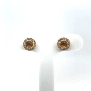 KY CITRINE HALO STUDS