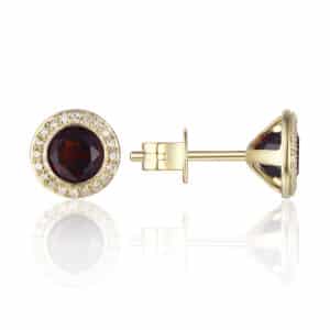KY GARNET DIA STUDS