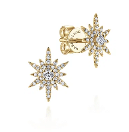 14KY Diamond Starburst Studs