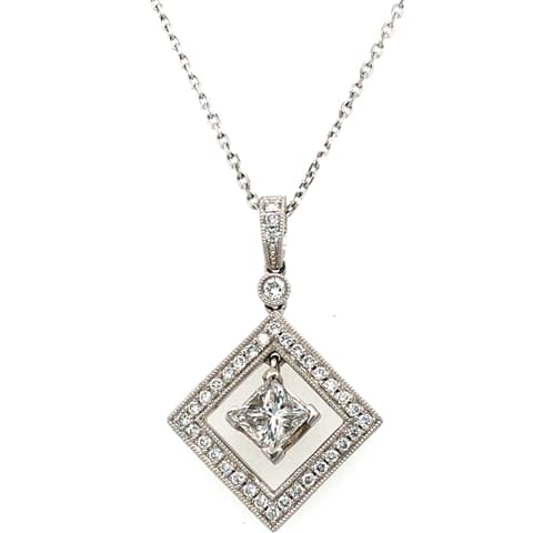 14KW Square Dancing Diamond Pendant