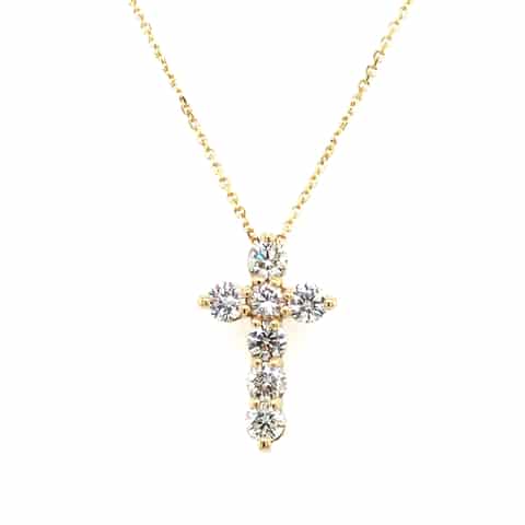 14K Diamond Cross