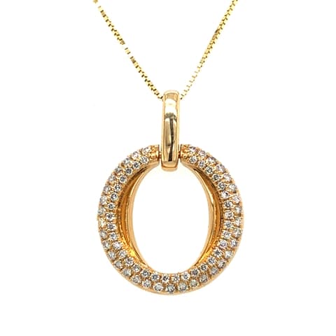 14KY Diamond Circle Pave Pendant