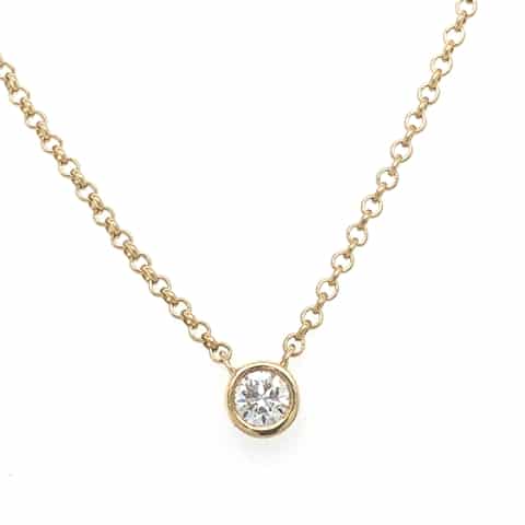 14KY Diamond Kiss Necklace