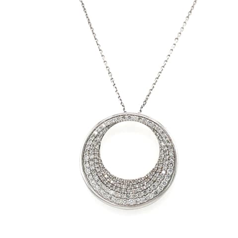 14KW Circle Diamond Pendant