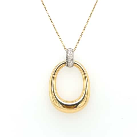 14KY Oval Diamond Necklace