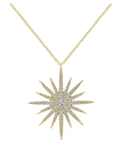 14KY Starburst Diamond Necklace