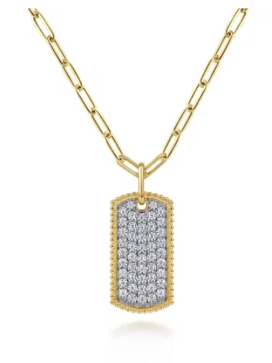 14KY Diamond Pave Dog Tag