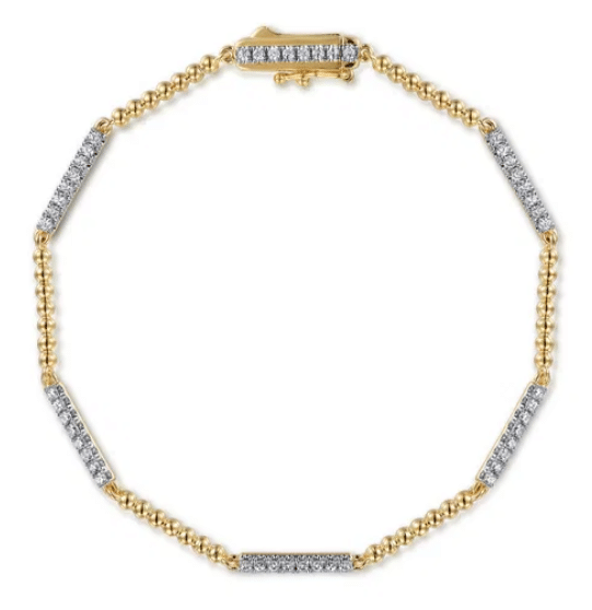 14KY Diamond Station Bracelet