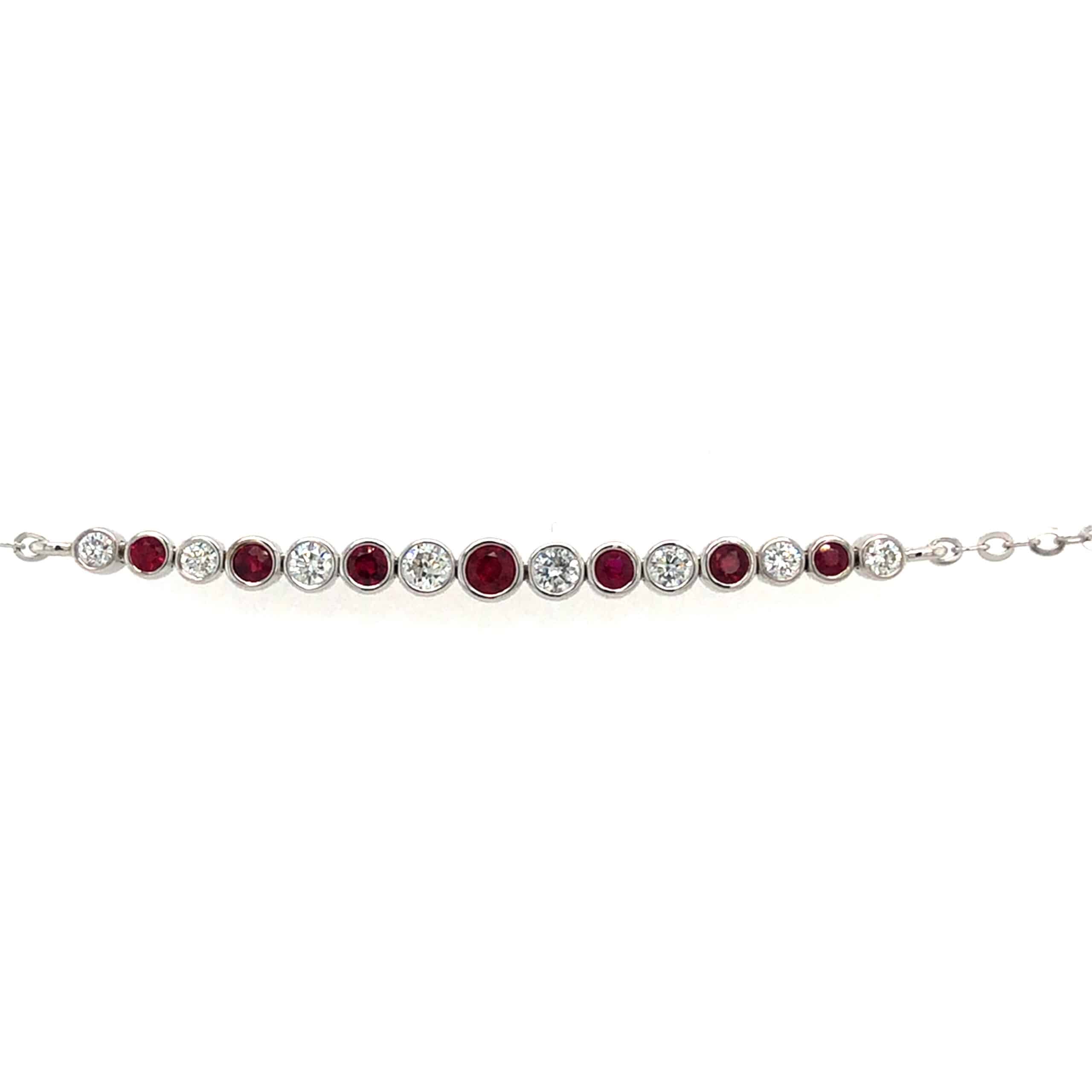 14KW Ruby and Diamond Bracelet