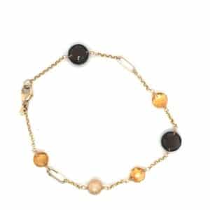 CITRINE AND SMOKEY QUARTZ BRACELET
