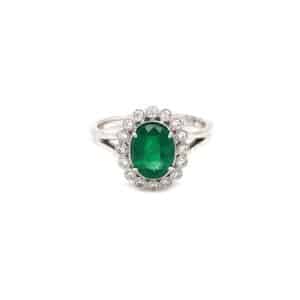KW DIA EMERALD SPLIT SHANK RING