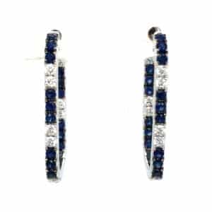 KW DIA SAPPH INSIDE OUTSIDE HOOPS