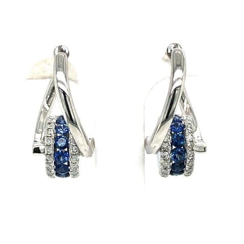 14KW Sapphire and Diamond Dangle Earrings