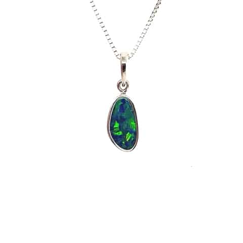 14KW Small Australian Opal Doublet Pendant