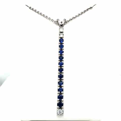 14KW Sapphire Bar Pendant