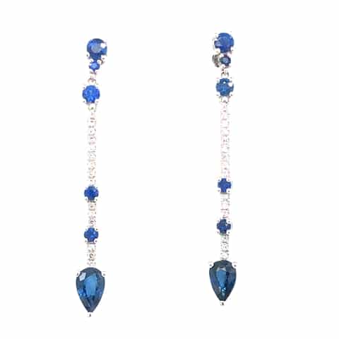 14KW Sapphire Dangle Earrings