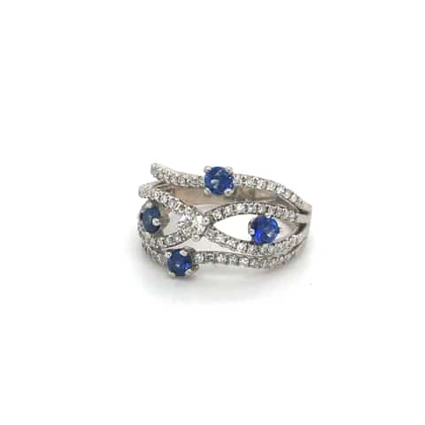 14KW Sapphire Swirl Ring