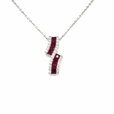 14KW Ruby Swirl Necklace