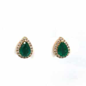 KY DIA EMERALD PEAR SHAPE STUDS