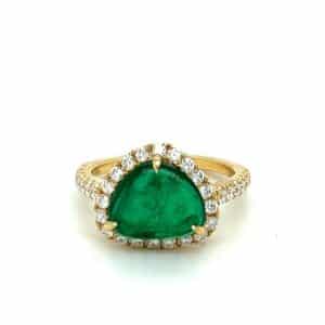 KY EMERALD CAB DIA RING