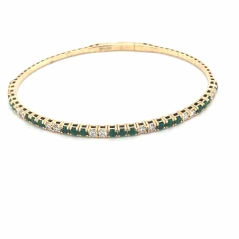 14KY Emerald Flex Bracelet