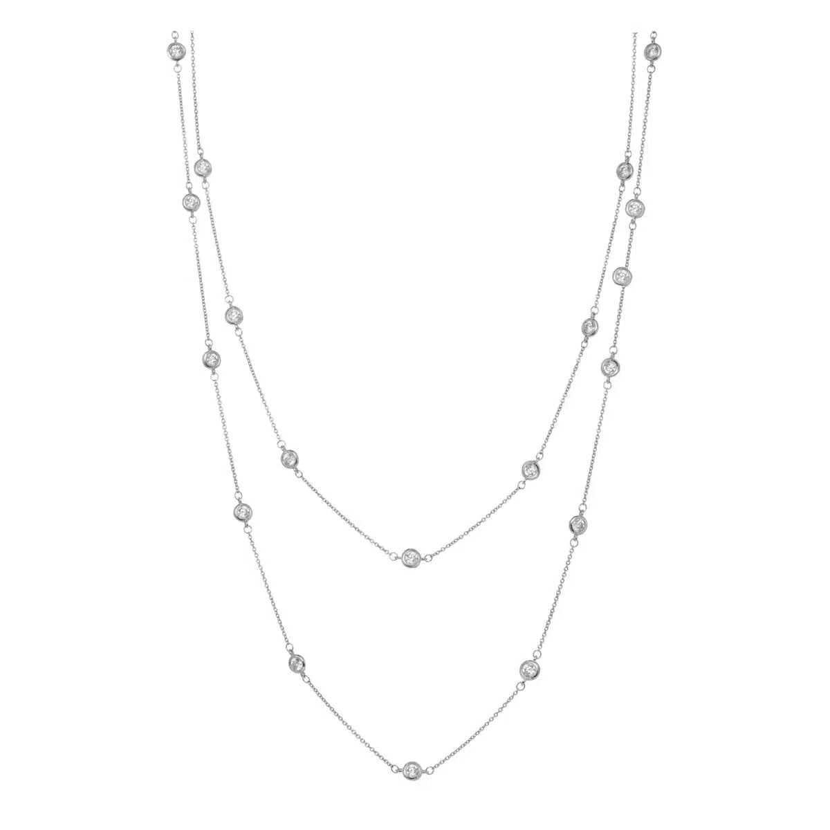 14K Diamond By The Yard Necklace