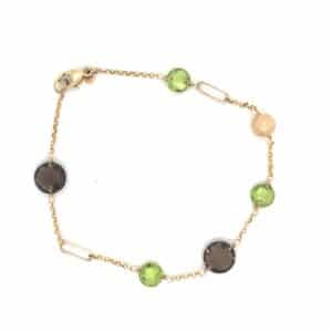 PERIDOT AND SMOKEY QUARTZ BRACELET