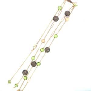 PERIDOT AND SMOKEY QUARTZ LG NECK