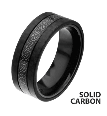 Center Celtic Design with Solid Carbon Fiber Ring
