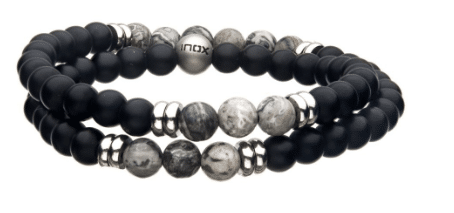 Double Wrap Scenery Jasper & Onyx Bracelet