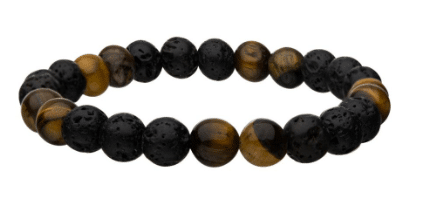 Stainless Steel Lava and Tiger Eye Bracelet